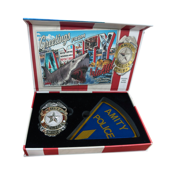 JAWS AMITY ISLAND POLICE CHIEF BADGE AND PATCH LIMITED EDITION PROP REPLICA
